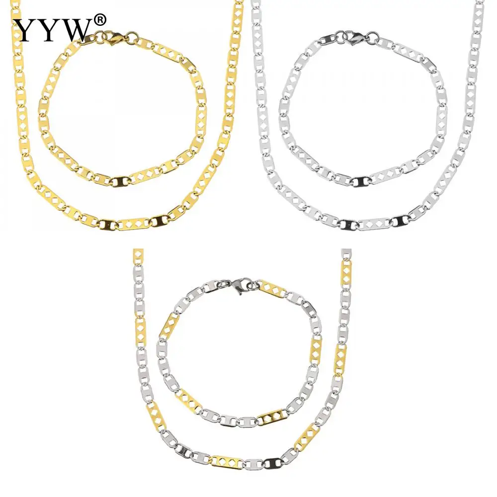 Refine 316L Stainless Steel Necklace Mariner Chain & Bracelet For Men Women Stainless Steel Sets Fashion Jewelry Women's Gift
Refine 316L Stainless Steel Necklace Mariner Chain & Bracelet For Men Women Stainless Steel Sets Fashion Jewelry Women's Gift