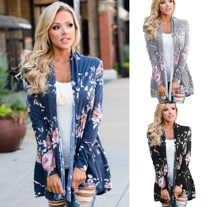 2018 Sweet Casual Outwear Women Long Sleeve Open Stitch Floral Print Slim Knitted Cardigan Loose Sweater Jacket Coat Sweater
2018 Sweet Casual Outwear Women Long Sleeve Open Stitch Floral Print Slim Knitted Cardigan Loose Sweater Jacket Coat Sweater