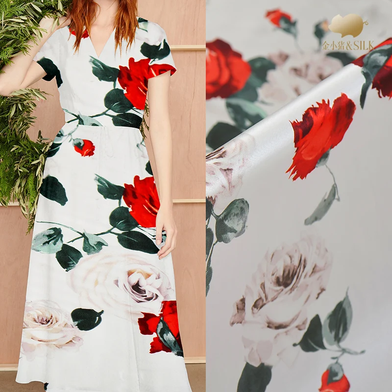 Rose digital print silk stretch satin fabric 19mm soft breathable shirt dress silk stretch fabric wholesale silk cloth
Rose digital print silk stretch satin fabric 19mm soft breathable shirt dress silk stretch fabric wholesale silk cloth