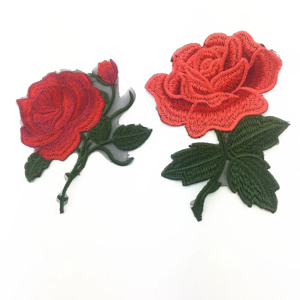 

Вышитые полосы патчи цветок красный цветок сетки патчи эмблема на ткани пришить одежду аппликации DIY Свадьба