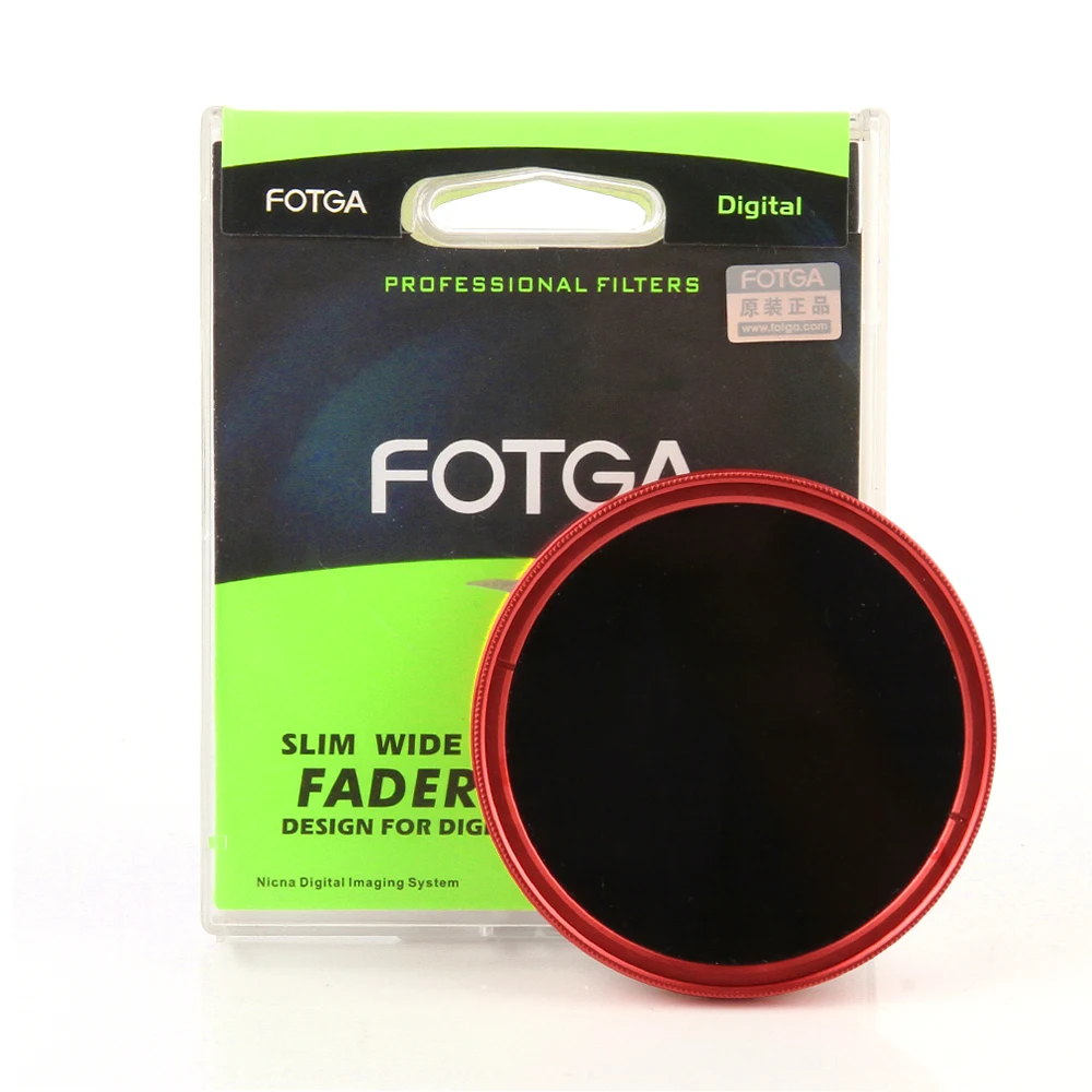

FOTGA Ultra Slim 77mm Color Fader Adjustable Variable ND Lens Filter Red ND2 ND8 ND400