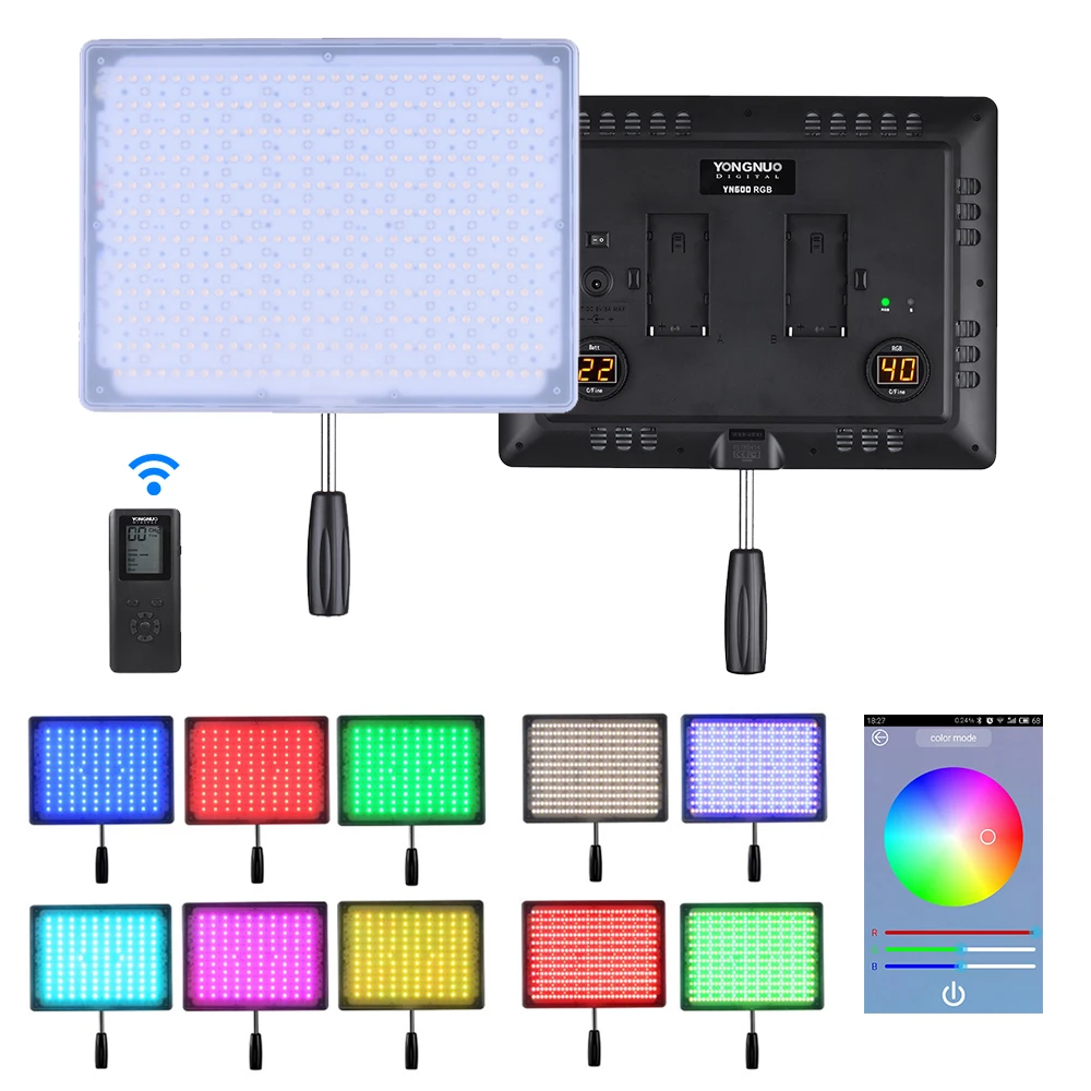 YONGNUO YN600 RGB Профессиональный 5500K + светодиодный видео свет мягсветильник