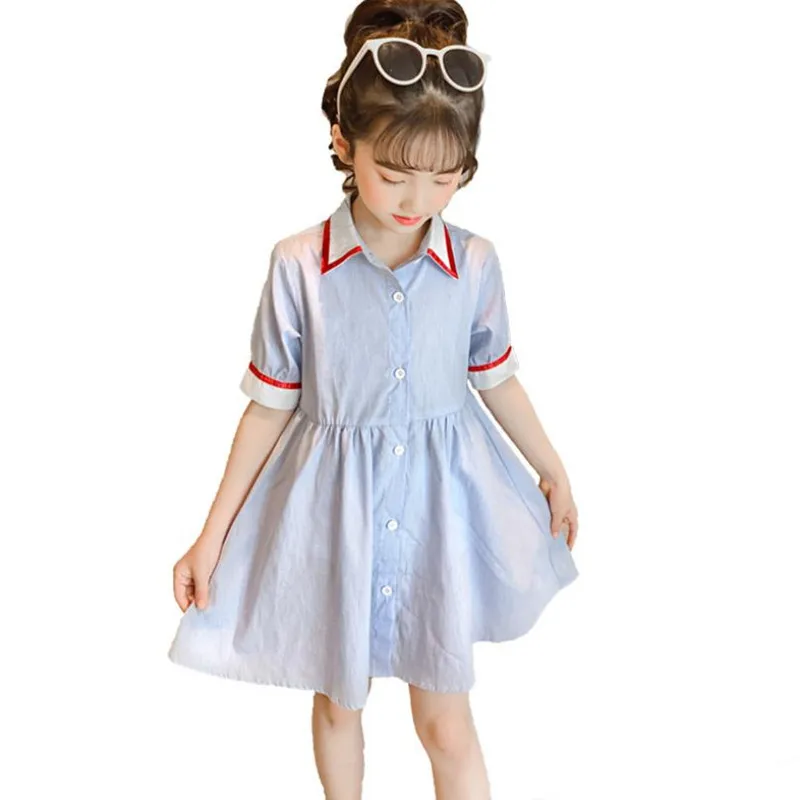 DFXD Fashion Summer Children Girls Short Sleeve Shirt Dress Turn Down Collar Single-breasted Princess Dress New Kids Party Dress
DFXD Fashion Summer Children Girls Short Sleeve Shirt Dress Turn Down Collar Single-breasted Princess Dress New Kids Party Dress