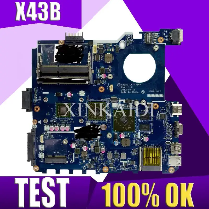 XinKaidi PBL50 LA-7321P REV:1A Laptop motherboard for ASUS X43B K43B K43BR K43BY X43 K43 Test original mainboard
XinKaidi PBL50 LA-7321P REV:1A Laptop motherboard for ASUS X43B K43B K43BR K43BY X43 K43 Test original mainboard