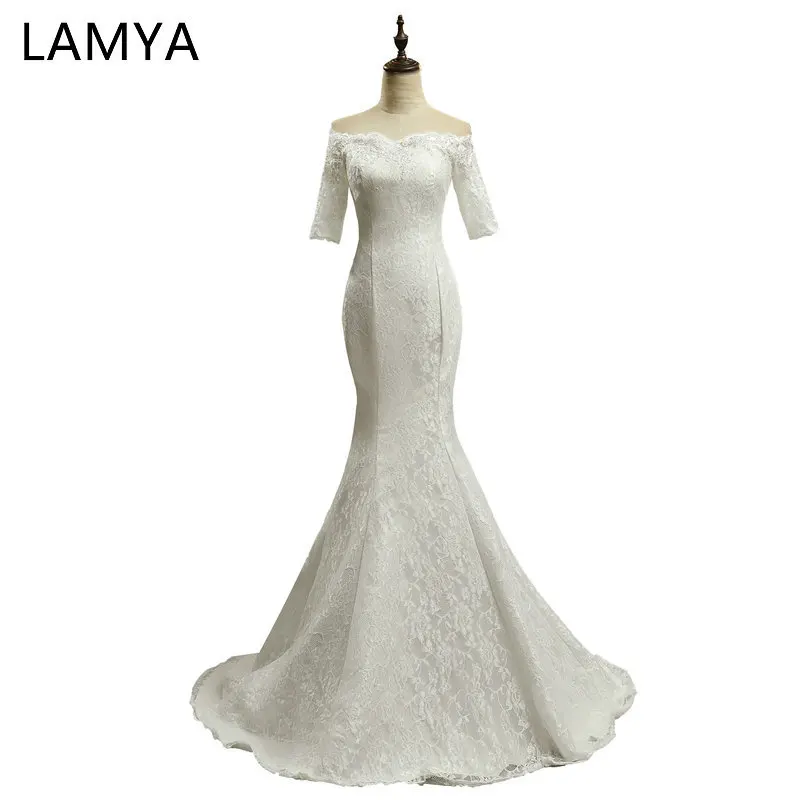 Кружевное свадебное платье-Русалка LAMYA, свадебное платье с вырезом-лодочкой и коротким рукавом, 2019
Кружевное свадебное платье-Русалка LAMYA, свадебное платье с вырезом-лодочкой и коротким рукавом, 2019