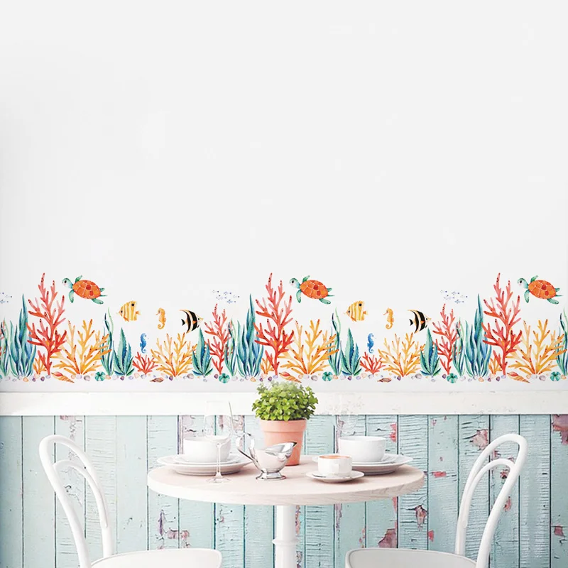 Baseboard Marine plants fish Wall Stickers kids rooms Art Living room Bedroom nursery home decor Mural Decal Removable sticker
Baseboard Marine plants fish Wall Stickers kids rooms Art Living room Bedroom nursery home decor Mural Decal Removable sticker