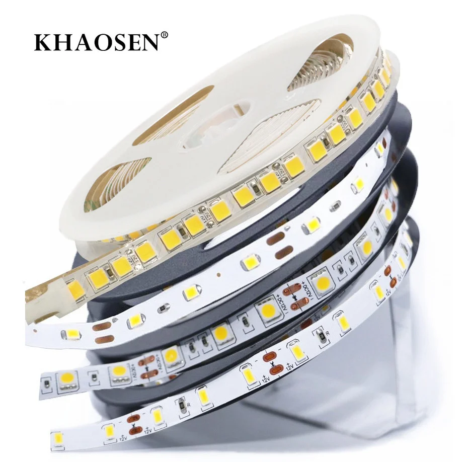 

NO-waterproof LED Strip light SMD 5630 5050 2835 60LEDs/m OR 5054 120LEDS/m 5m Flexible Tape Light DC12V Garland Ribbon Tape