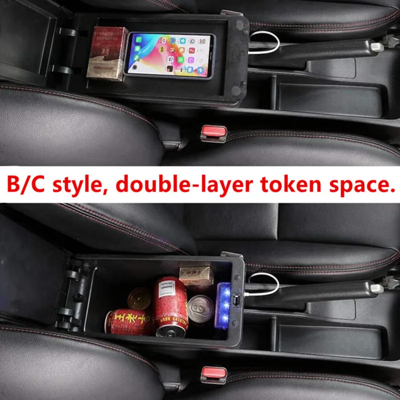 Для Hyundai Solaris подлокотник коробка центральный магазин хранения содержимого USB