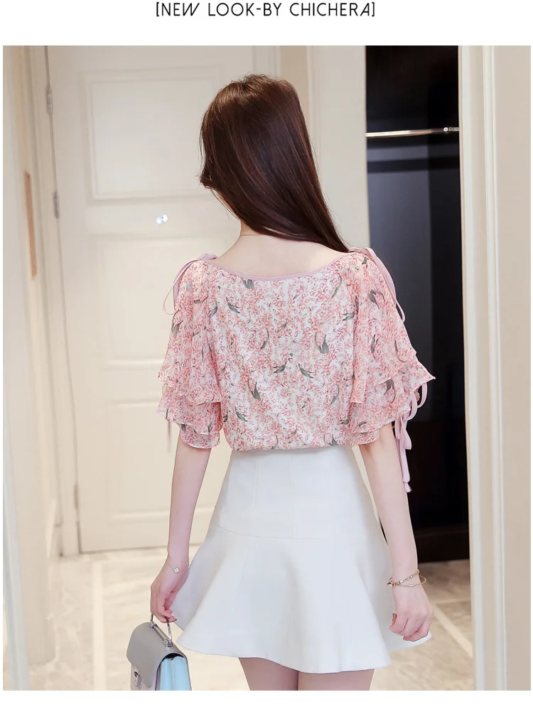 Sexy Women Clothing Fashion 2021 Floral Sleeves Flared Sleeves Off-the-shoulder Chiffon Blouse Women Tops and Blouses 3548 50
Sexy Women Clothing Fashion 2021 Floral Sleeves Flared Sleeves Off-the-shoulder Chiffon Blouse Women Tops and Blouses 3548 50