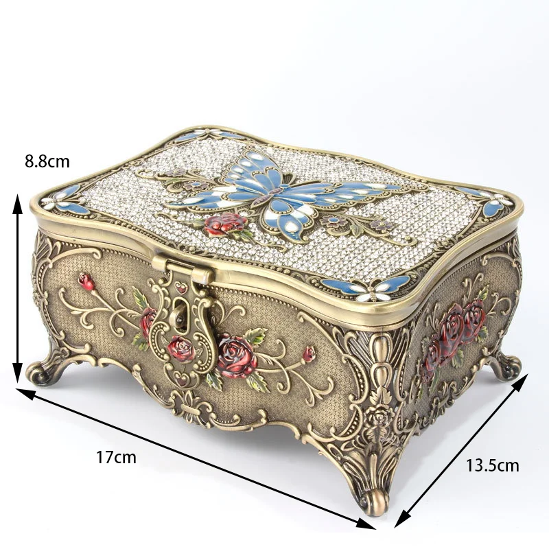 Metal Jewelry Storage Box Vintage Treasure Zinc Alloy Simple Layout Jewelry Makeup Mirror Ring Necklace Storage Box
Metal Jewelry Storage Box Vintage Treasure Zinc Alloy Simple Layout Jewelry Makeup Mirror Ring Necklace Storage Box
