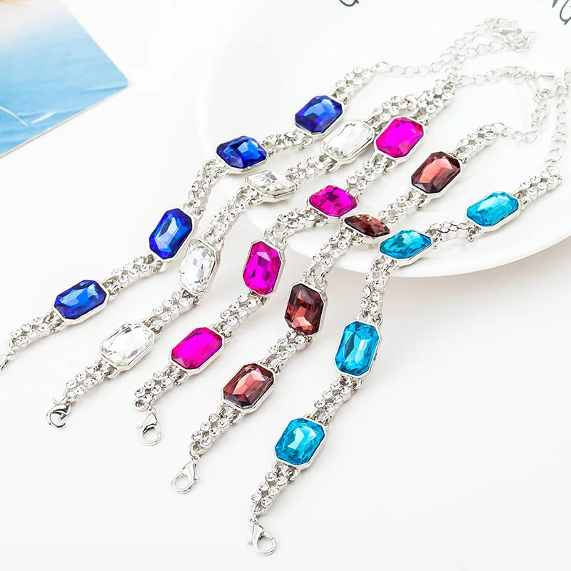 6 Colors 4 Square Shiny Crystal Double Clear Rhinestone Chains Fashion Bracelets For Women
6 Colors 4 Square Shiny Crystal Double Clear Rhinestone Chains Fashion Bracelets For Women