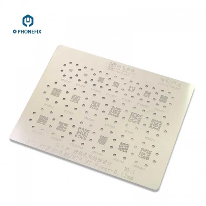 PHONEFIX 18 in 1 Universal BGA Stencil For MTK MT6311P MT6339A MT6155A MT66280P PM Power IC Reball Pin BGA Direct Heat Template
PHONEFIX 18 in 1 Universal BGA Stencil For MTK MT6311P MT6339A MT6155A MT66280P PM Power IC Reball Pin BGA Direct Heat Template