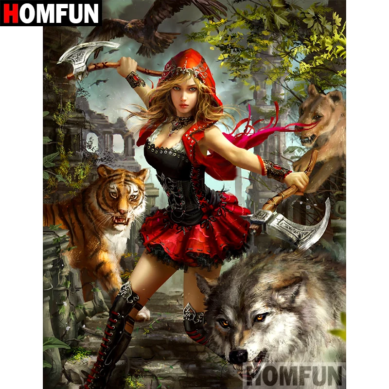 HOMFUN 5D DIY Diamond Painting Full Square/Round Drill "Girl Wolf Tiger" Embroidery Cross Stitch gift Home Decor Gift A07990
HOMFUN 5D DIY Diamond Painting Full Square/Round Drill "Girl Wolf Tiger" Embroidery Cross Stitch gift Home Decor Gift A07990