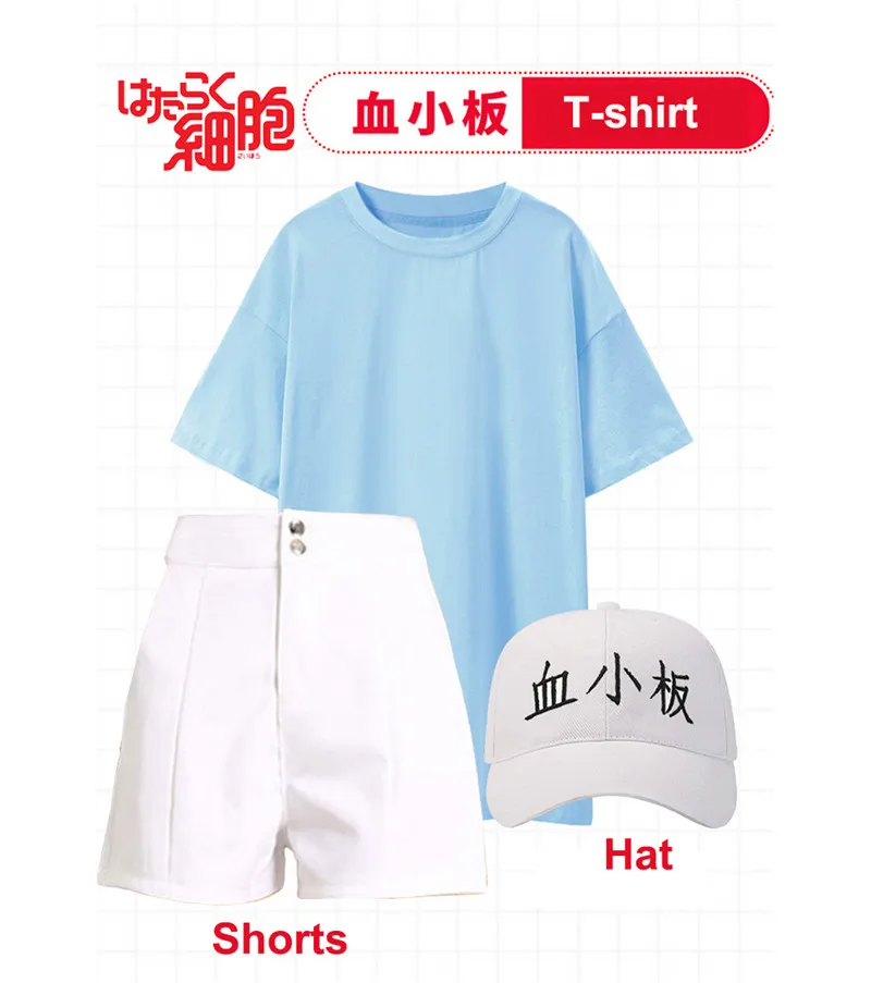 Drop Shipping Cells At Work Hataraku Saibou Platelet Cosplay Costume T-shirt Hat Cap Bag Wig Set
Drop Shipping Cells At Work Hataraku Saibou Platelet Cosplay Costume T-shirt Hat Cap Bag Wig Set