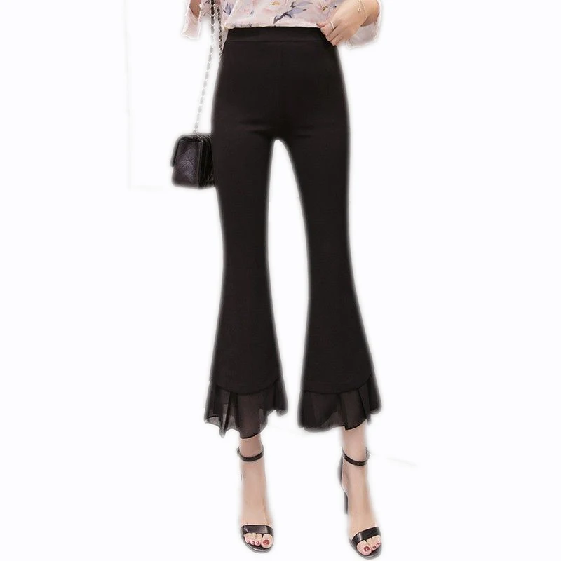 2019 New Spring Women Chiffon Spliced Lace Flare Pants Lady Slim Skinny Black Legging Lady Elastic Plus Size Flared Trouser Z189
2019 New Spring Women Chiffon Spliced Lace Flare Pants Lady Slim Skinny Black Legging Lady Elastic Plus Size Flared Trouser Z189