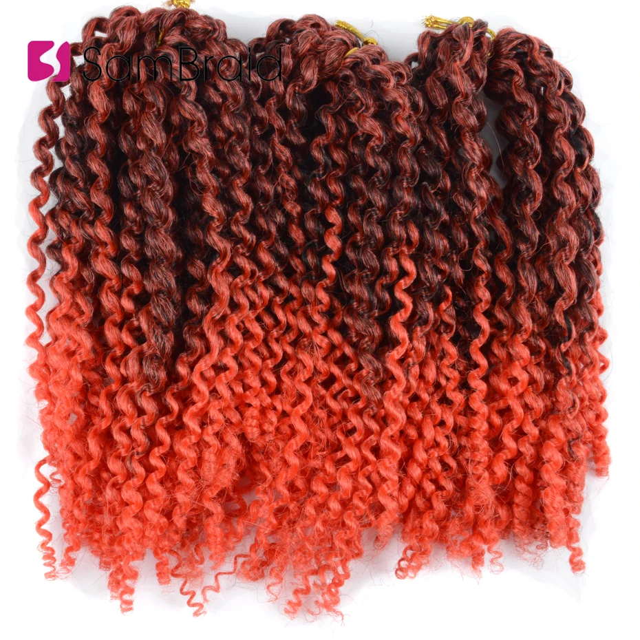 SAMBRAID афро кудрявые вьющиеся объемные синтетические волосы 8 дюймов 3 шт./компл.