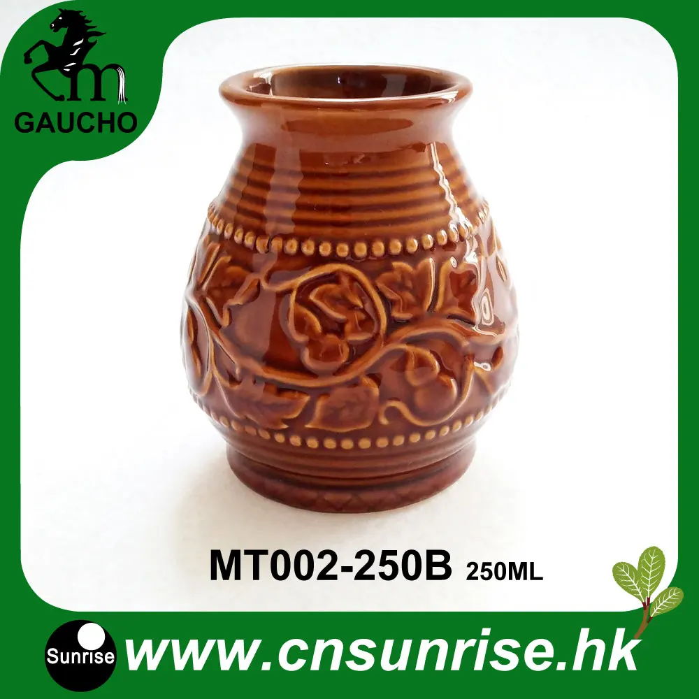 Керамические чашки Yerba Mate 1 шт./лот с тиснением рисунком калабазы|shipping rail|shipping
