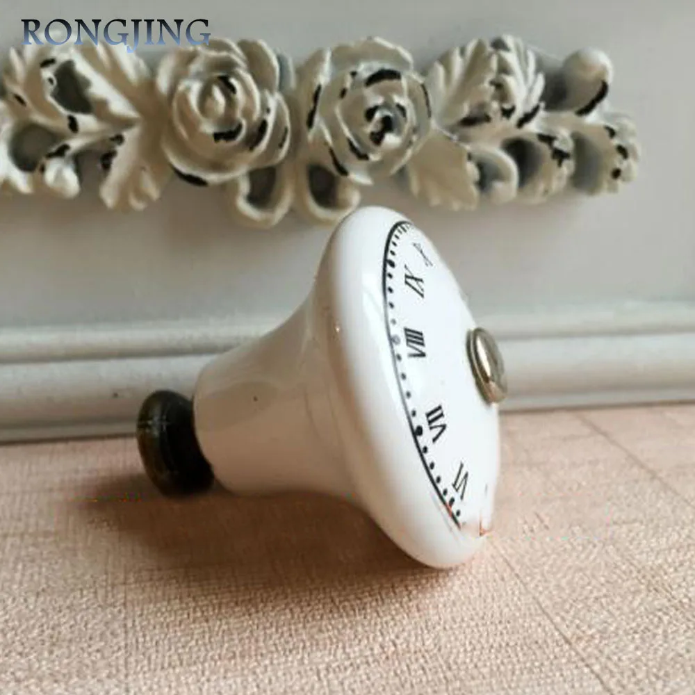 

5x White Ceramic Cabinet Drawer Knobs Porcelain Kids Wardrobe Handles Furniture Dresser Closet Cupboard Rural Vintage Pull