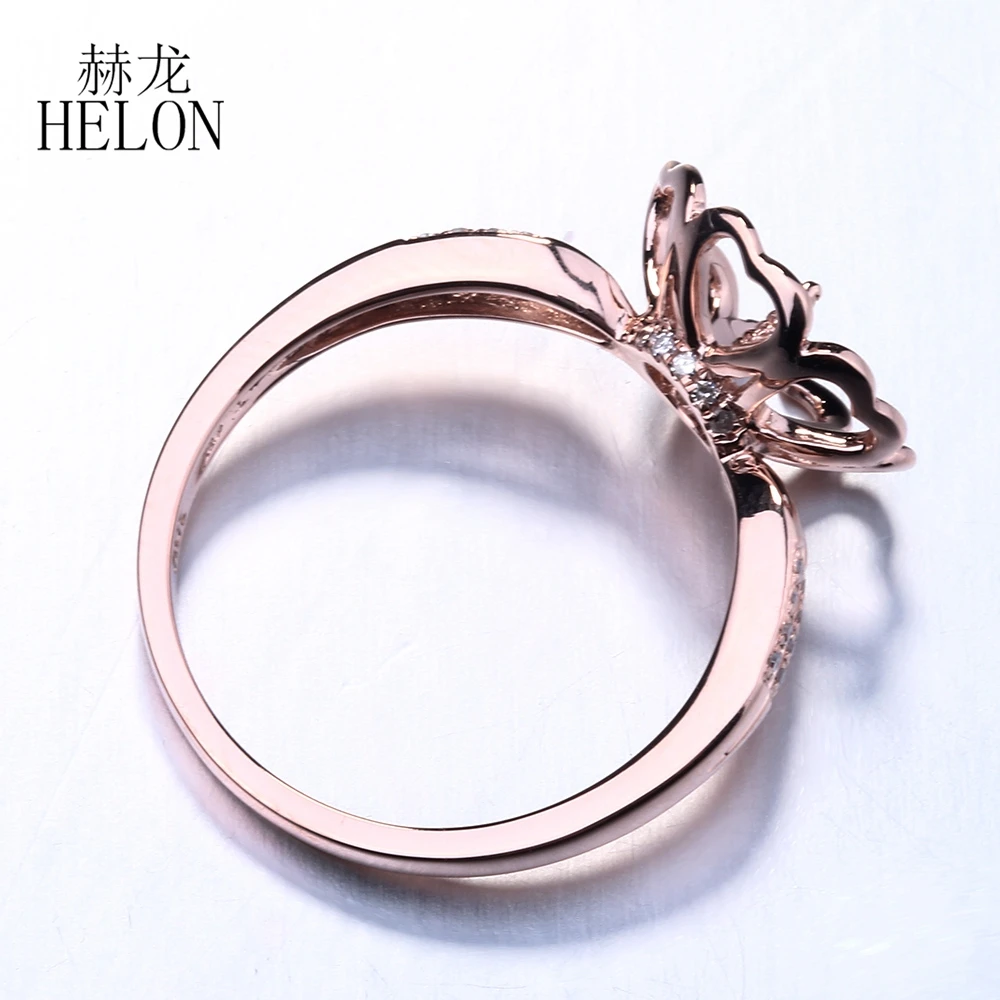 HELON Solid 10K Rose Gold Natural Diamonds Women Engagement Anniversary Fine Jewelry Semi Mount Ring Fit 8-12mm Round Pearl
HELON Solid 10K Rose Gold Natural Diamonds Women Engagement Anniversary Fine Jewelry Semi Mount Ring Fit 8-12mm Round Pearl