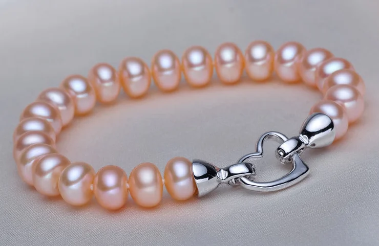 Wedding Woman Gift 9-10mm Natural Pink Freshwater Pearl Bracelet Silver Heart Clasp Handmade Woman Jewelry
Wedding Woman Gift 9-10mm Natural Pink Freshwater Pearl Bracelet Silver Heart Clasp Handmade Woman Jewelry