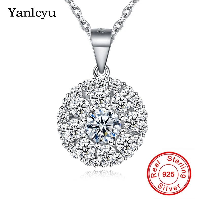 Yanleyu 100% Real 925 Sterling Silver Whirl Pendant Necklace for Women Shiny Zircon Bridal Wedding Jewelry Christmas Gift PN031
Yanleyu 100% Real 925 Sterling Silver Whirl Pendant Necklace for Women Shiny Zircon Bridal Wedding Jewelry Christmas Gift PN031