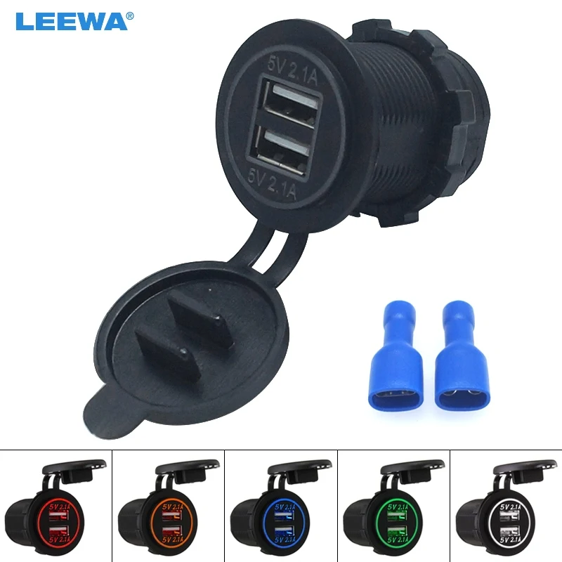 MOTOBOTS 5X Car 5V 4.2A Dual USB Charger Power Socket Adapter 5Color LED Light for Motorcycle Auto Truck Boat Cigarette Lighter
MOTOBOTS 5X Car 5V 4.2A Dual USB Charger Power Socket Adapter 5Color LED Light for Motorcycle Auto Truck Boat Cigarette Lighter