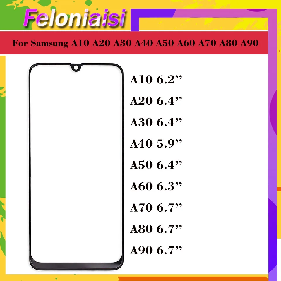 Передняя внешняя стеклянная панель для Samsung Galaxy A10 A20 A30 A40 A50 A60 A70 A80 A90 сенсорный