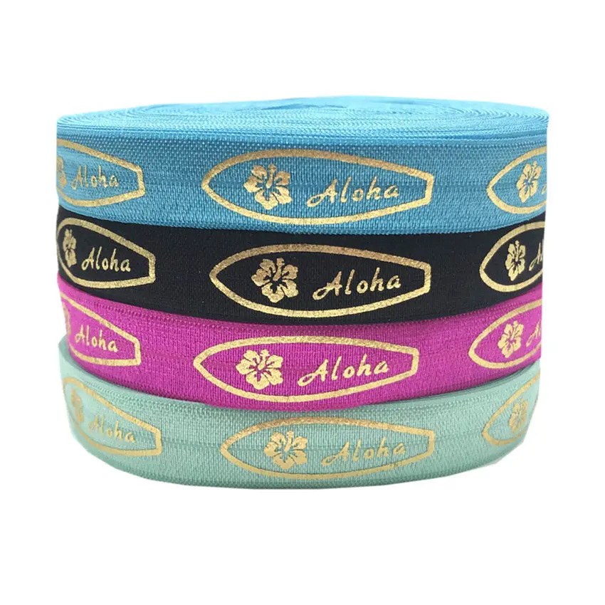 Flower Gold Aloha Print Fold Over Elastic FOE Ribbon for Headbands DIY Wedding party gift decoration accessories 16mm 10yard
Flower Gold Aloha Print Fold Over Elastic FOE Ribbon for Headbands DIY Wedding party gift decoration accessories 16mm 10yard