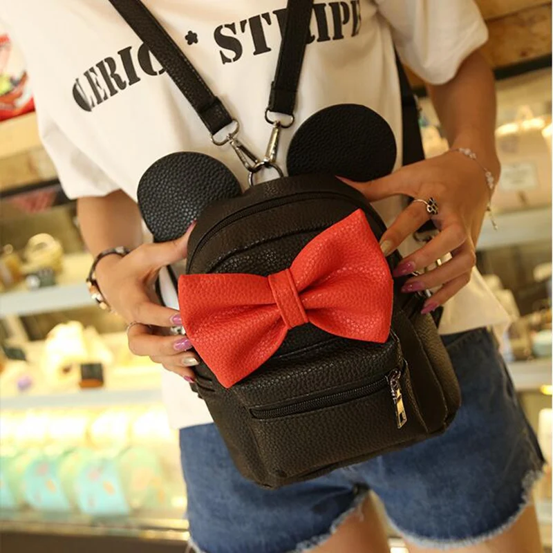 2020 New Backpack Pu Leather Female Mini Bag Women's Sweet Bow Teen Girls Backpacks School Mochila Feminina L4-3282 | Багаж и сумки