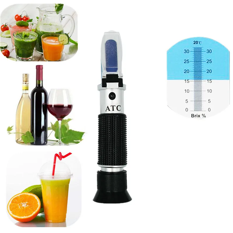 Hand held 0-32% brix Refractometer tester meter Sugar tools for Fruit Vegetables with box
Hand held 0-32% brix Refractometer tester meter Sugar tools for Fruit Vegetables with box