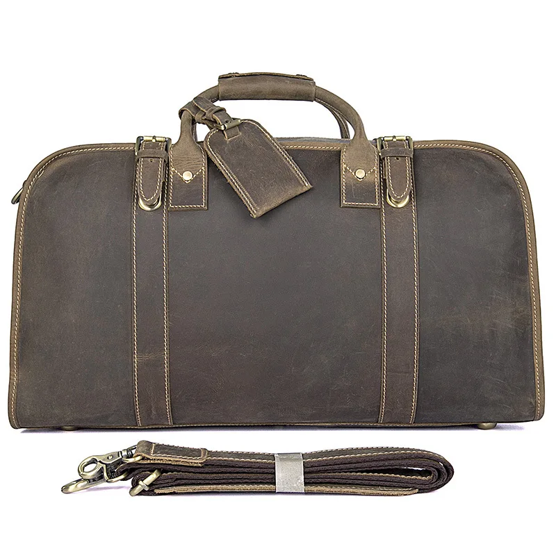 21" Travel Duffle Bag Crazy Horse Leather Vintage Man Large Capacity Leather Weekend Brand Designer Hand Tote Shoulder Bags
21" Travel Duffle Bag Crazy Horse Leather Vintage Man Large Capacity Leather Weekend Brand Designer Hand Tote Shoulder Bags