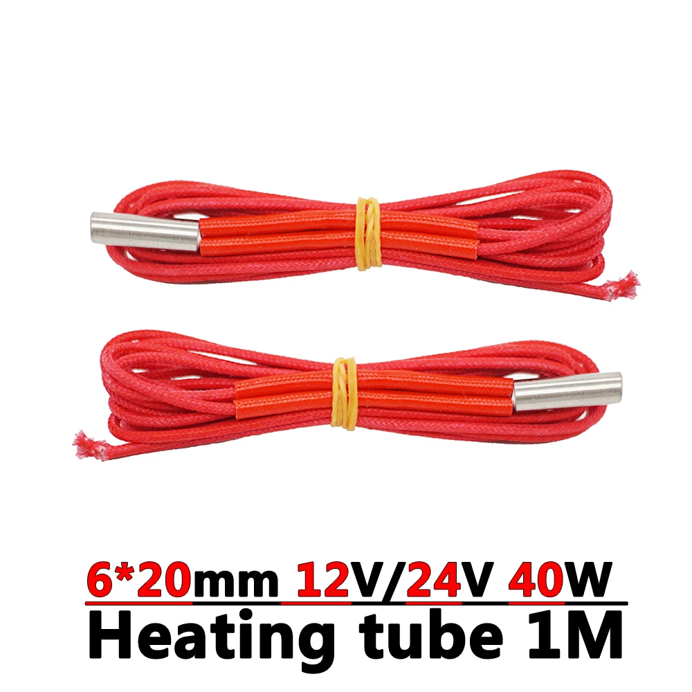 1pc 3D Printer Parts Heating pipe 12V/24V 40W Cartridge Heater 6*20mm For MK8 E3D V6 Extruder hot end Heat 1M Heating Tube
1pc 3D Printer Parts Heating pipe 12V/24V 40W Cartridge Heater 6*20mm For MK8 E3D V6 Extruder hot end Heat 1M Heating Tube