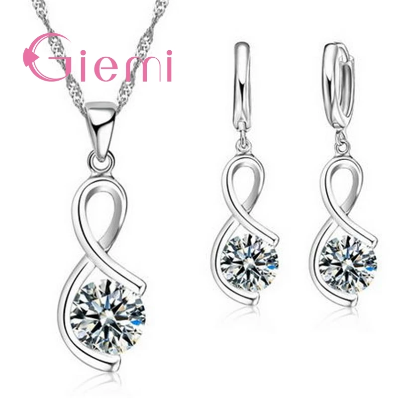 Real 925 Sterling Silver strange Luxury Earring & Necklace Charm Wedding Bridal Jewelry Sets Charm Round Zirconia Crystal
Real 925 Sterling Silver strange Luxury Earring & Necklace Charm Wedding Bridal Jewelry Sets Charm Round Zirconia Crystal