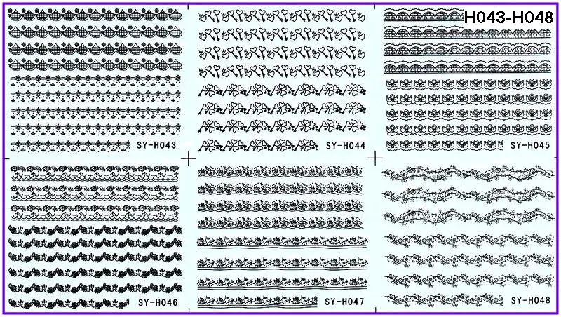 6 PACKS / LOT NAIL ART WATER TRANSFERS STICKERS NAIL DECALS BLACK LACE FLOWER H043-048
6 PACKS / LOT NAIL ART WATER TRANSFERS STICKERS NAIL DECALS BLACK LACE FLOWER H043-048