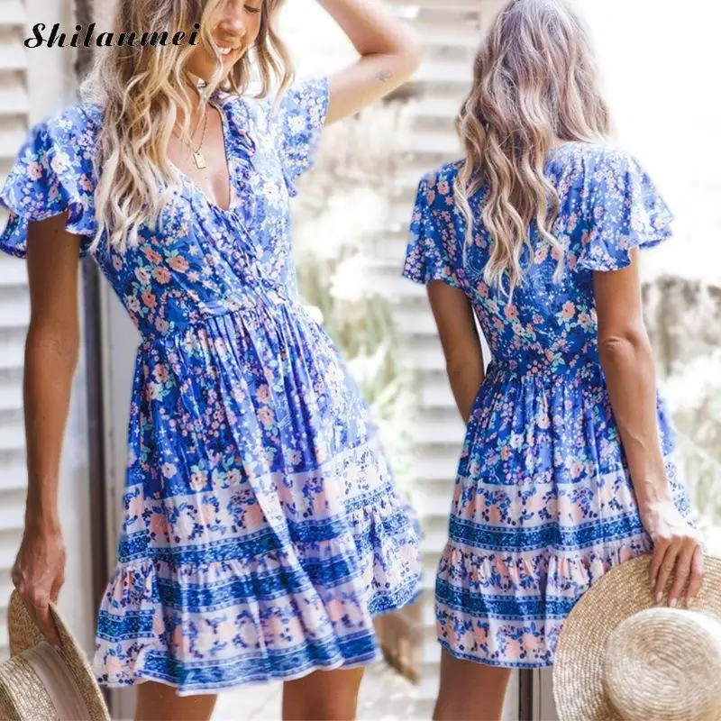 Винтажное мини-платье, летнее пляжное платье с V-образным вырезом и цветочным принтом, повседневное синее платье бохо, повседневное облегаю...
Винтажное мини-платье, летнее пляжное платье с V-образным вырезом и цветочным принтом, повседневное синее платье бохо, повседневное облегаю...