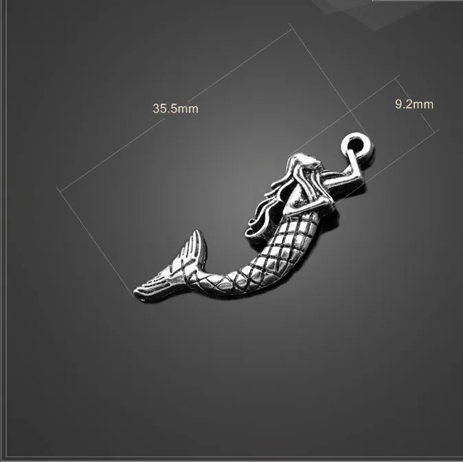 Newest 10 Pieces/Lot 35.5mm*9.2mm Antique Silver Plated Mermaid Charm For Jewelry Making
Newest 10 Pieces/Lot 35.5mm*9.2mm Antique Silver Plated Mermaid Charm For Jewelry Making