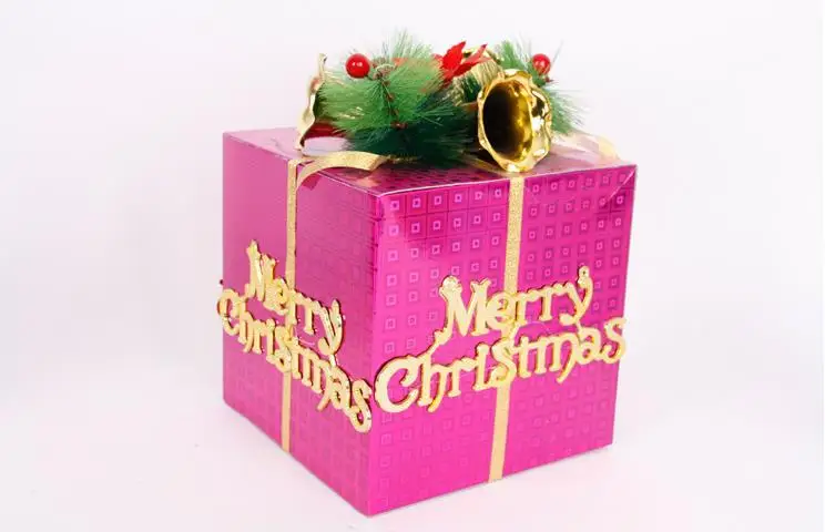 Merry Christmas Tree Ornament Colorful Christmas Gift Boxes with Bell Christmas Supplies