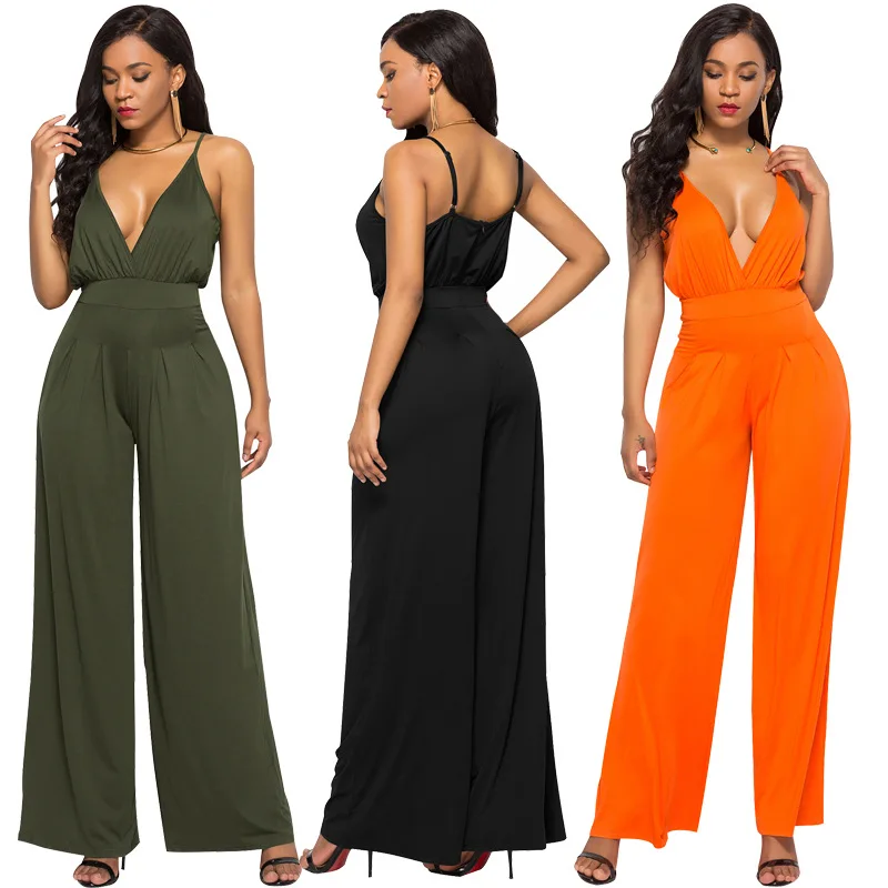 Women's jumpsuits & rompers sexy deep V-neck sleeveless venetian boot cut hot fashion European and American style for lady
Women's jumpsuits & rompers sexy deep V-neck sleeveless venetian boot cut hot fashion European and American style for lady