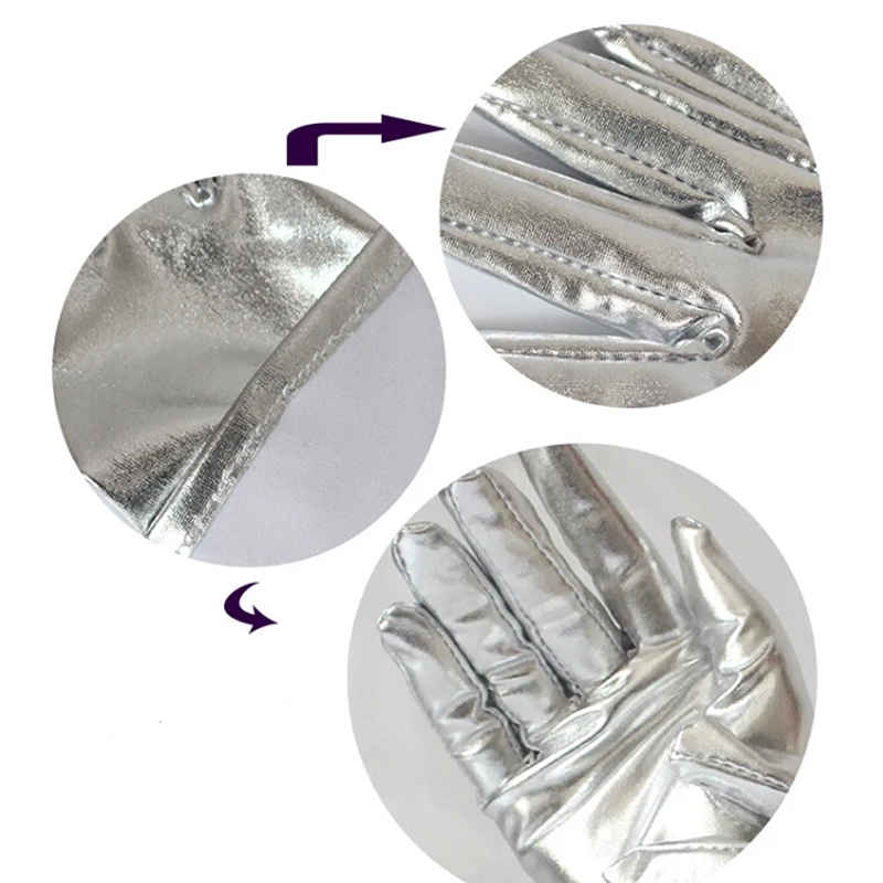1 Pair Women Wet Look Fake Leather Metallic Glove Silvery Sexy Wrist Length Latex Gloves Evening Party Stage Performance Mittens
1 Pair Women Wet Look Fake Leather Metallic Glove Silvery Sexy Wrist Length Latex Gloves Evening Party Stage Performance Mittens