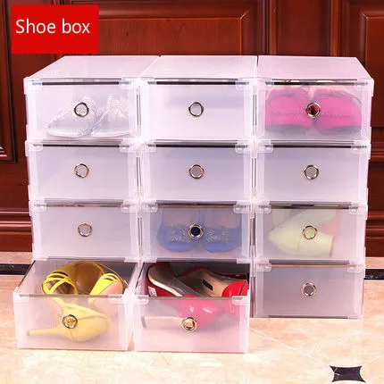 1 шт. прозрачная коробка для хранения обуви прямоугольный органайзер утолщенный