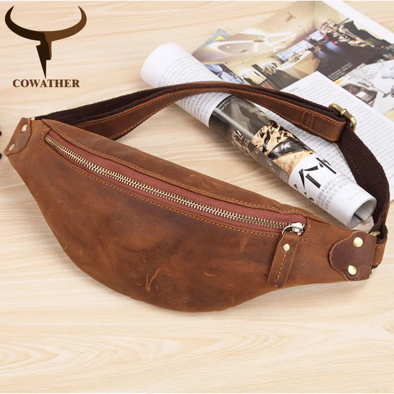 COWATHER 100% high quality top cow genuine leather crossbody bags 2021 new design vintage men chest bags M8171 free shipping
COWATHER 100% high quality top cow genuine leather crossbody bags 2021 new design vintage men chest bags M8171 free shipping