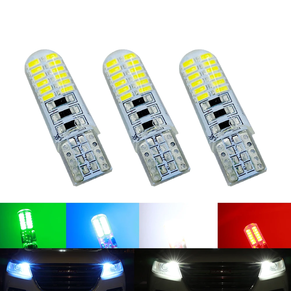 1 X Auto T10 светодиодный W5W 3014 24LED клиновидный силикагель автомобильные поворотные