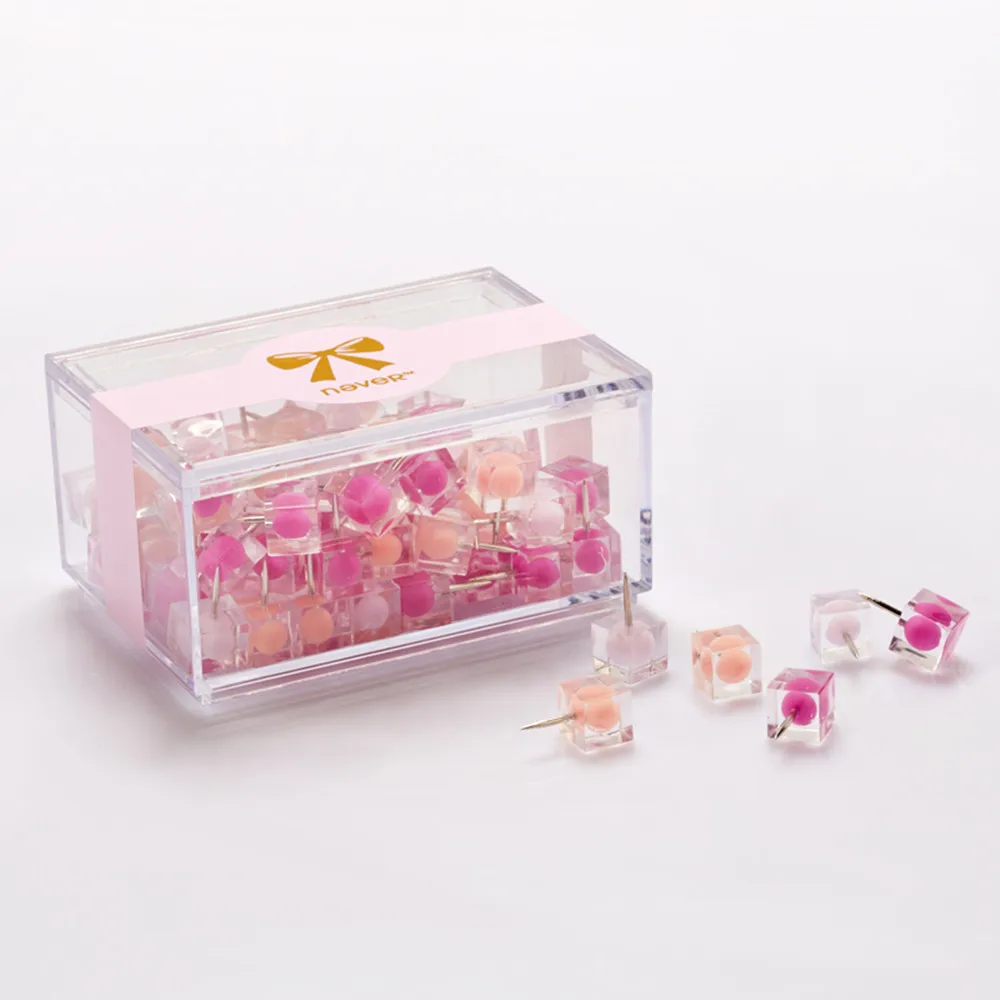 80pcs Colorful Transparent Push Pins Clear Plastic Mini Thumb Tacks in Reusable Acrylic Box for Office Home Boards Decoration
80pcs Colorful Transparent Push Pins Clear Plastic Mini Thumb Tacks in Reusable Acrylic Box for Office Home Boards Decoration