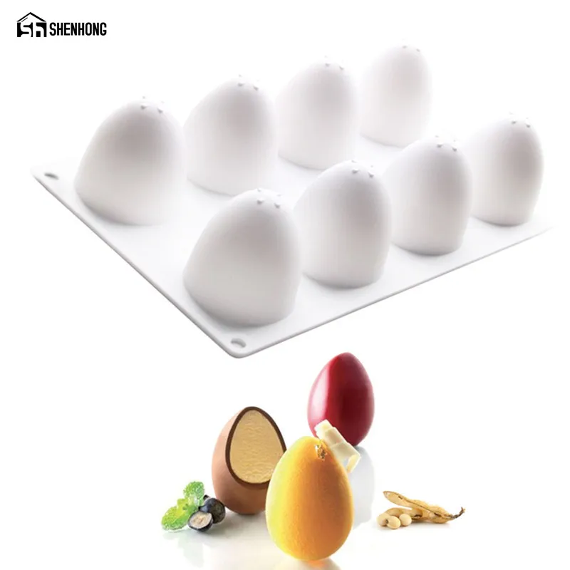 SHENHONG Egg Mousse Dessert Mould 3D Silicone Art Cake Mold Baking Pastry Silikonowe Moule Chocolate Pan
SHENHONG Egg Mousse Dessert Mould 3D Silicone Art Cake Mold Baking Pastry Silikonowe Moule Chocolate Pan