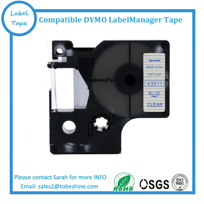 Free shipping 5 pcs 6mmX7m 6mm label tape blue on clear 43611 compatible d1 label tapes with dymo d1 label printer
Free shipping 5 pcs 6mmX7m 6mm label tape blue on clear 43611 compatible d1 label tapes with dymo d1 label printer