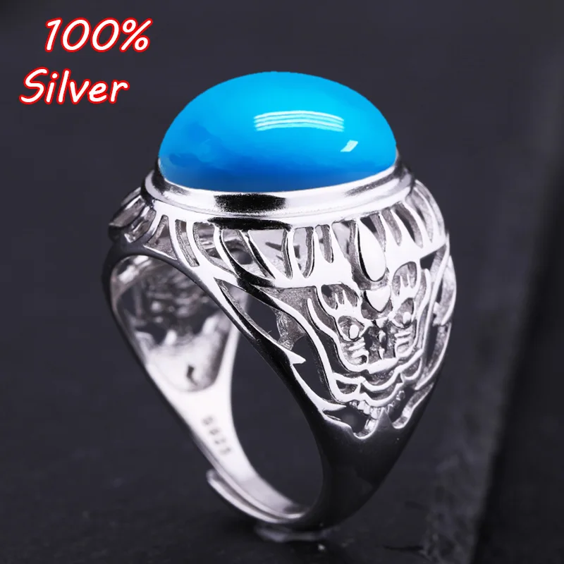 

925 Sterling Silver Color Adjustable Blank Ring Base Fit 12.6*16mm Glass Cabochons Cameo Settings Tray DIY Jewelry Making Ring