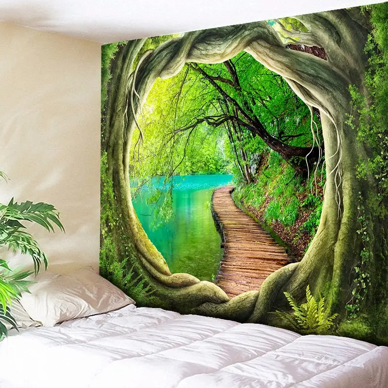 Clear River Wood Path Print Wall Tapestry Psychedelic Tree Hole Home Decor Wall Hanging for Living Room Bedroom Boho Tapestries
Clear River Wood Path Print Wall Tapestry Psychedelic Tree Hole Home Decor Wall Hanging for Living Room Bedroom Boho Tapestries