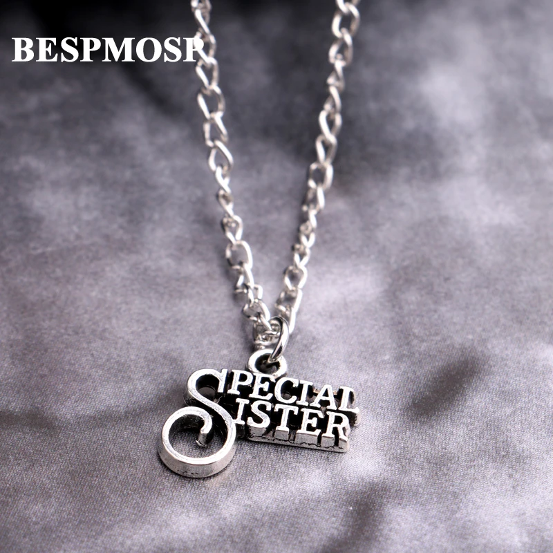 Bespmosp 24PCS/Lot Wholesale New Engraved Special Sister Necklace Birthday Family Trendy Charm Pendant Necklace For Women Girl
Bespmosp 24PCS/Lot Wholesale New Engraved Special Sister Necklace Birthday Family Trendy Charm Pendant Necklace For Women Girl