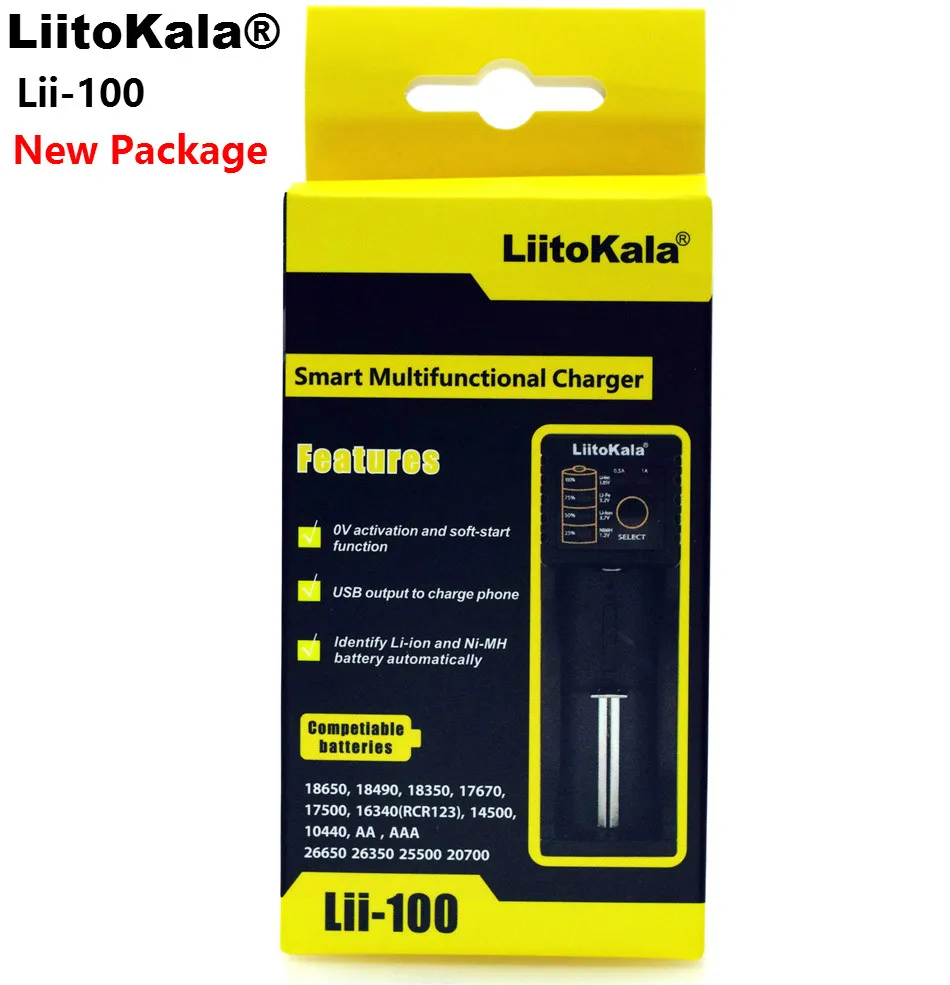 Умное зарядное устройство Liitokala Lii-100 1,2 в 3,7 в 3,2 в 3,85 В AA /AAA 18650 18350 26650 10440 14500 16340 NiMH для литиевых батарей
Умное зарядное устройство Liitokala Lii-100 1,2 в 3,7 в 3,2 в 3,85 В AA /AAA 18650 18350 26650 10440 14500 16340 NiMH для литиевых батарей