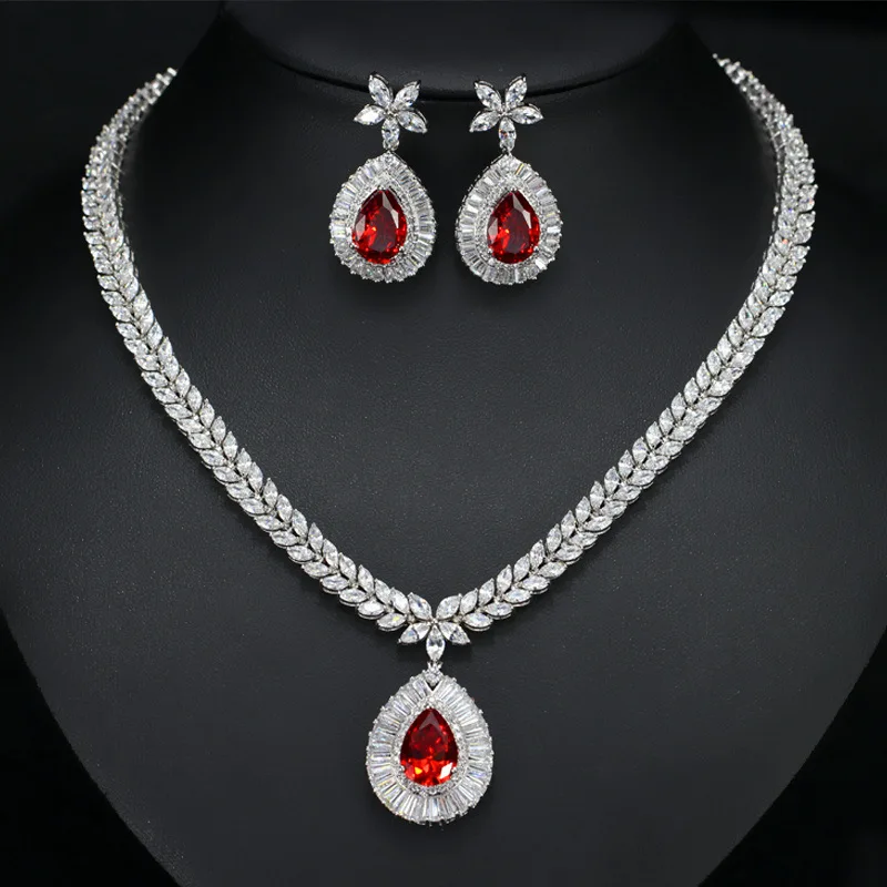 Bilincolor high quality red zirconia wedding bridal necklace and earrings fashion juwelen sets for women
Bilincolor high quality red zirconia wedding bridal necklace and earrings fashion juwelen sets for women